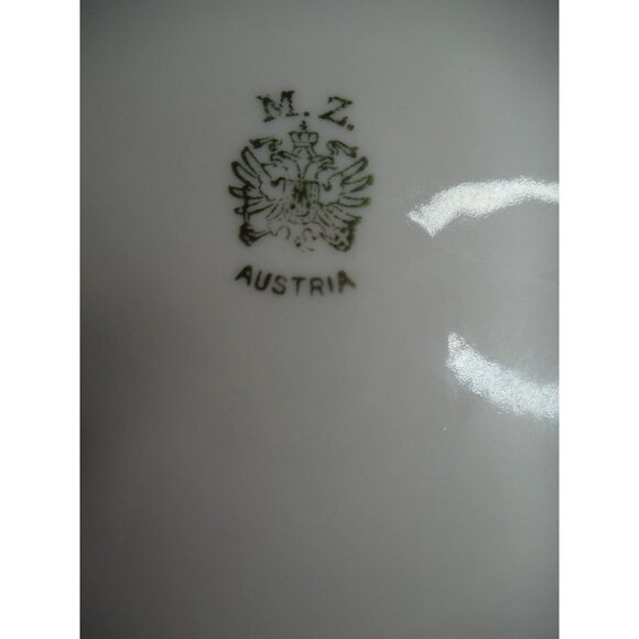 3 Moritz Zdekauer M Z Austria China Dessert Plates Gold Pink Roses 1884-1909 - Picture 4 of 4